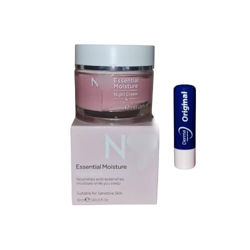 Boots N7 Facial Moisturising Night Cream, Suitable for Sensitive Skin 50ML, With Free Orignial Lip Balm, 25 ml (Pack of 2)