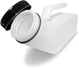  Lunata 1 botella de orina para hombres (lechosa) con cierre, 1 litro de capacidad, autoclave.