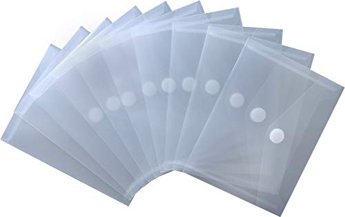 Dokumententaschen Sammelmappen Sichttaschen A6 quer transparent natur- Dokumentenmappe mit Klappe und Klettverschluss, NEUTRAL - 10 Stück Cover