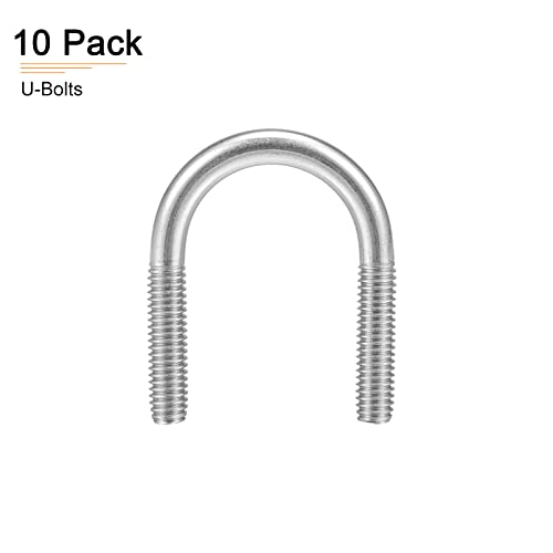 Image of DTGN 0.94 inchx1.57 inch(DXL) Round U-Bolts - 10Pack - Good for Construction Industry - 304 Stainless Steel Round Bend U Bolt - Silver