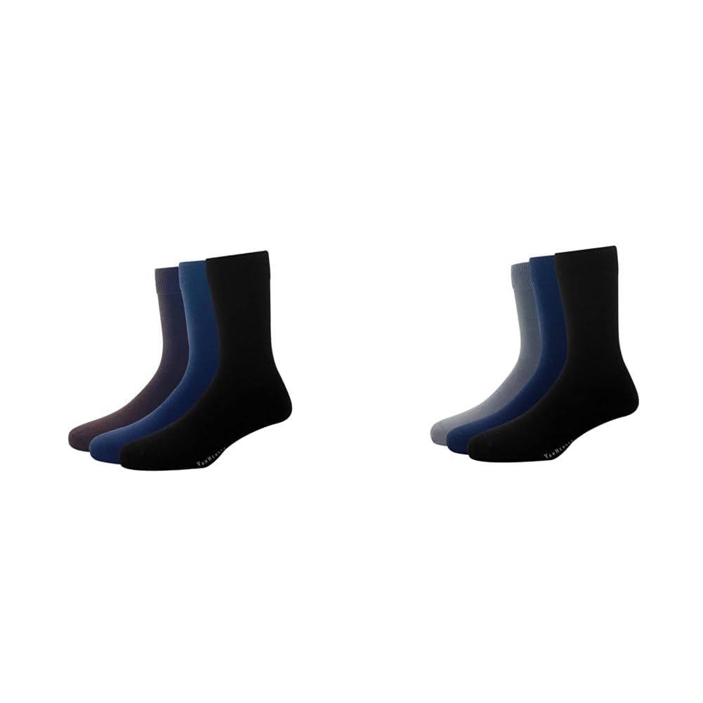 van heusen Mens Cotton Full Length Socks (Pack of 3) Brown, Navy, Black Mens Cotton Full Length Socks (Pack of 3) Dark Grey, Navy, Black-picture-12
