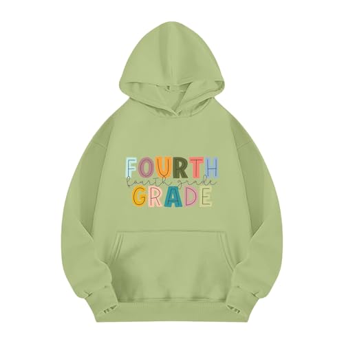 Forth Grade Graphic Sweatshirts with Hood First Day of School Back to School Y2K Vintage Clothes Preppy Tee Tops3