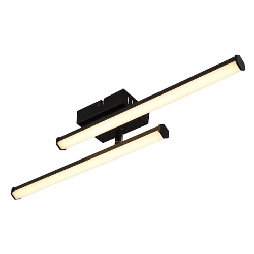 LED Deckenleuchte schwenkbar Deckenlampe schwarz Wohnzimmerleuchte Modern, Metall Kunststoff, 1x LED 12W 860Lm warmweiß, L 50 cm