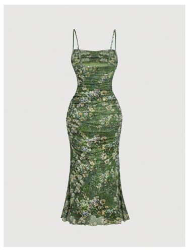 Image of GORGLITTER Women's Floral Spring Summer Wedding Guest Dress Bridal Shower Cocktail Tea Party Beach Midi Sun Dress 2026