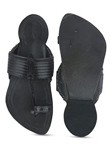 Image of KORAKARI Walkover Brown Kolhapuri Chappal Stylish Durable Smooth and Comfortable Flip Flops Anti Slip Designed Slippers Handmade Traditional Footwear