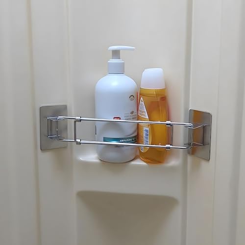 Safoner RV Shower Corner Storage Bar- Adjustable Stainless Steel Rod for Corner Shelves in Camper Length 7.9-13.9 inches- RV Bathroom Organization Must Have Accessories (1 Pack