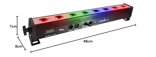 LED Par Bar Stage Light, SENLAN 8 Pieces x 3 W Wall Washer RGB 3-in-1 LED and Full Aluminium House of 7th DMX512 for Disco/Party/Theatre (RGB)