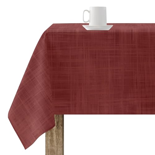 BELUM | Mantel Navidad Resinado Antimanchas Tamaño 200X140 cm - Mantel Antimanchas Tejido 100% algodón resinado Antimanchas (Tacto no plastificado). - Mantel Navidad Rojo