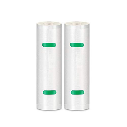 Vacuum Sealer Bags Rolls (2-Pack), 8” x17’ Commercial Grade Food Saver Bags Rolls, BPA Free Food Storage Bags Rolls ,Seal a Meal Vacuum Sealer Sous Vide Vaccume, Cut to Size Roll