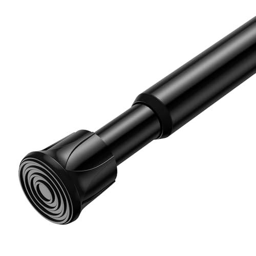 Image of AIZESI Tension Rods for Windows 28 to 48 inch, Adjustable Short Curtain Rods No Drilling Small Tension Rods for Windows Door Kitchen Curtain, Black