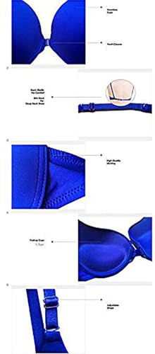 Image of Brachy Front Closure Push-Up Bra for Women, Padded Wired Seamless T-Shirt Bra, Multiway Strap Bra Invisible Fit