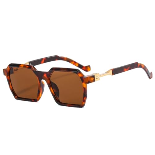 Lunettes de soleil rétro à verres polygonaux bloquant les UV400 pour un confort visuel total