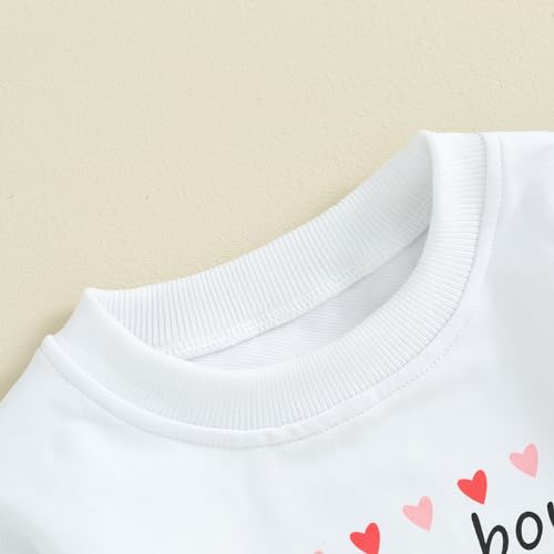 Toddler Baby Girl Valentines Day Outfit Long Sleeve Crewneck Valentines Day Sweatshirt Warm Pullover Top2