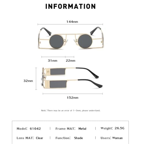 Lunettes de soleil rondes punk pour festivals et terrasses d'été - 2