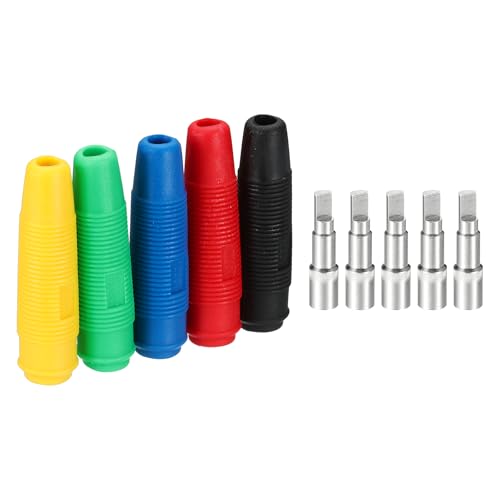 Conectores banana hembra de 5.8mm con aislamiento de seguridad niquelados, 10 piezas de 5 colores