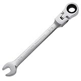 B4B BANG 4 BUCK 3/8 Wrench, Flex-Head Ratcheting Combination Wrench Industrial Grade 72 Teeth 12 Point Ratchet Box Ended and Open End Spanner Tools, SAE