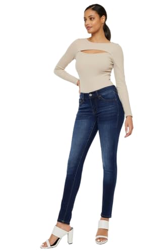 Kancan Women's Mid Rise Gradient Skinny Jeans
