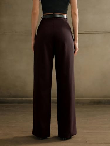 Image of GRECIILOOKS Trousers for Woman | Womens High Rise High Waist Flared Korean Style | Formal Pant for Women Office Wear| Track Pants for Womans Elegant for College & Events (Available in Plus Size)