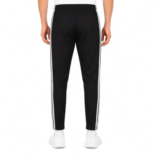 Image of Men's Black Track Pants with White Side Stripes