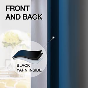 Image of SimpleHome Ombre Room Darkening Curtains 84 inches Length for Bedroom,Grommet Gradient Light Blocking Blue and Black Gradient Window Curtains for Living Room,2 Panels, 52x84 inches