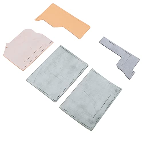 Kit de bolsa semiacabada de cuero para aprender manualidades sin cortar mal 6