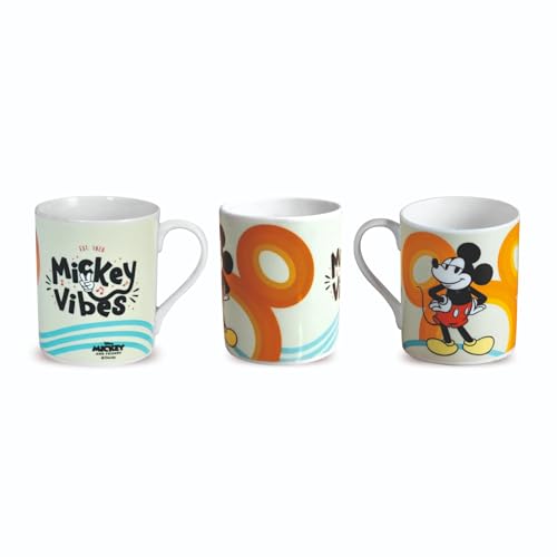 Image of Clay Craft - Official Disney Mugs : Mickey Mouse inchMickey Vibes inch Print, Fine Ceramic Coffee Mug, 360 Ml |Cartoon Character Gift Mug for Kids & Adults | Microwave & Dishwasher Safe