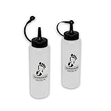 The Sasquash Squirt Bottle - Professional Grade 350ML (11.7 oz) Smash Burger Griddle Squeeze Bottle - One Handed Flip Cap for Sauces, Oil, Condiments, Water - Set of 2