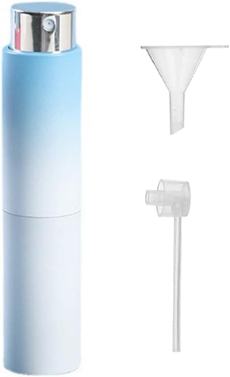 SichumariaSichumaria® 8 ml Gradient Blue Mini Travel Perfume Refillable Bottle Spray Empty Atomizer with Perfume Extractor Pump,Funnel