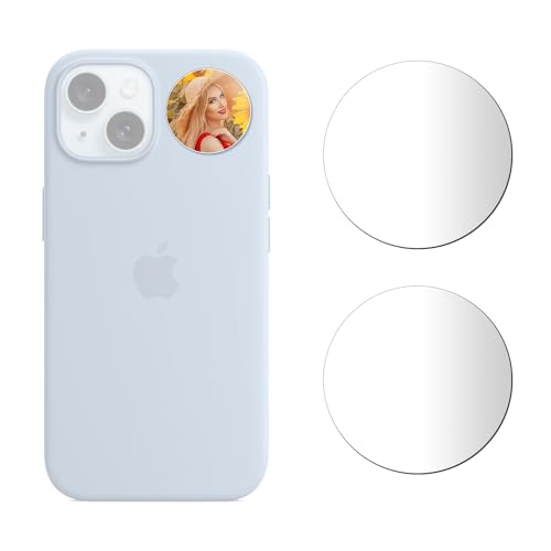 WEWOGA 2 PC 1.2' Adhesivo Espejo Selfie cámara Trasera para teléfono Foto Video Selfie vlog Accesorios compatibel Met iPhone 17 16 15 14 13 12, compatibel Met Android