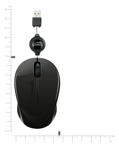 Speedlink BEENIE Mobile Mouse silent - kleine, kompakte Maus kabelgebunden USB, einstellbare Kabellänge mit Kabeleinzug, leiser Klick, schwarz 4