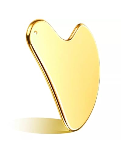 Image of Heart Shape Gold plated gua sha stainlesss steel massage tools for face and body