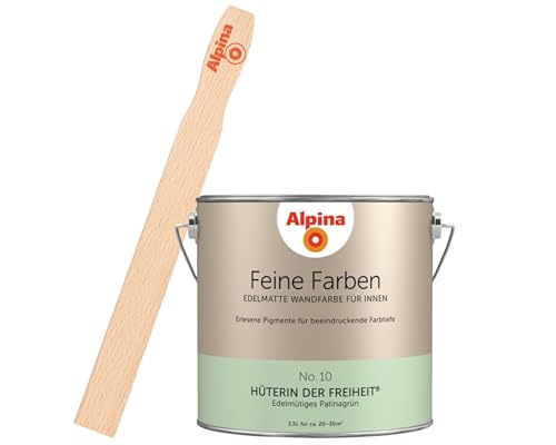 Alpina Feine Farben inkl. Rührstab – No. 10 Hüterin der Freiheit – edelmatte Innenfarbe - Wandfarben für einzigartige Farbwirkungen und Raumstimmungen – Edelmütiges Patinagrün - 2,5 Liter