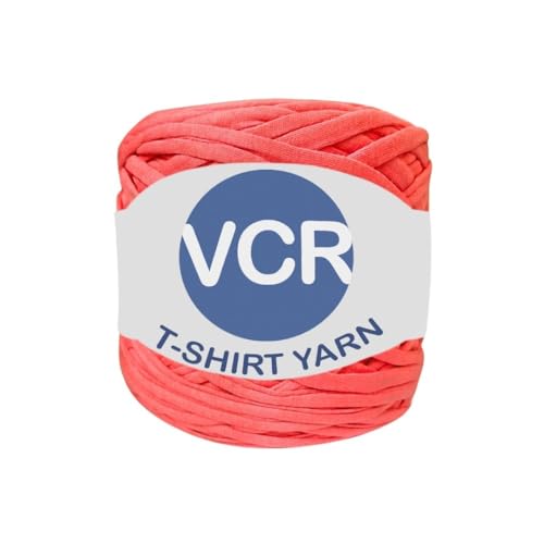 Image of VCR Warm Red Big T-Shirt Yarn, 100 Meters Length, Recycled & Fashionable Craft Yarn, Pack of 1, Suitable for Crochet, Knitting & DIY Bags, Baskets, Cushions & Home Decor Projects