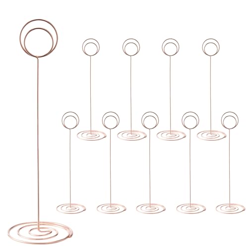 Image of Table Number Holders, 10PCS Place Card Holder, Photo Holder (8.7 inchRose Gold) | Cards Stand Name Menu Clips, Large Size Table Sign Card Holders for Centerpieces Wedding Birthday Party