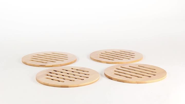 Lot De 6 Dessous De Plat En Bambou 14,8 Cm, Résistants À La Chaleur