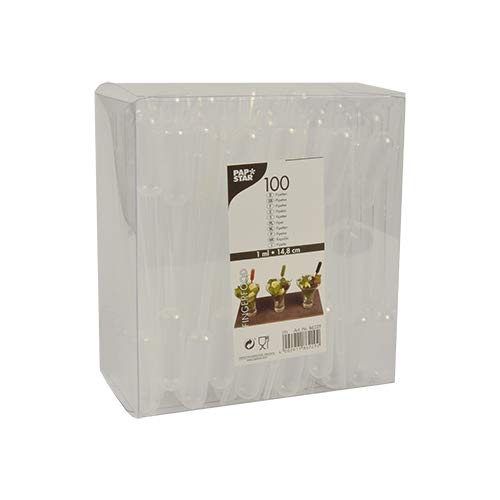Papstar - 10 x 100 pipetas, PE 1 ml 14,8 cm transparente