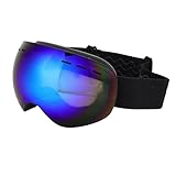 RiToEasysports Ski Goggles, OTG Snow Goggles with Polarized Anti Fog Technology for Skiing Snowboarding (Black Blue)