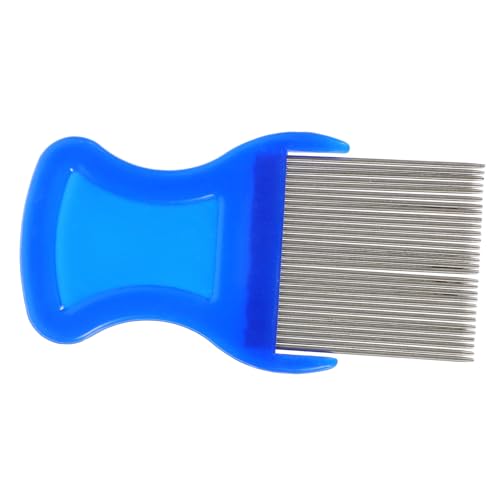 SEWOART Ergonomic Handle Pet Hair Egg Dust Remover No Chemicals Stainless Steel Comb for Dogs Random