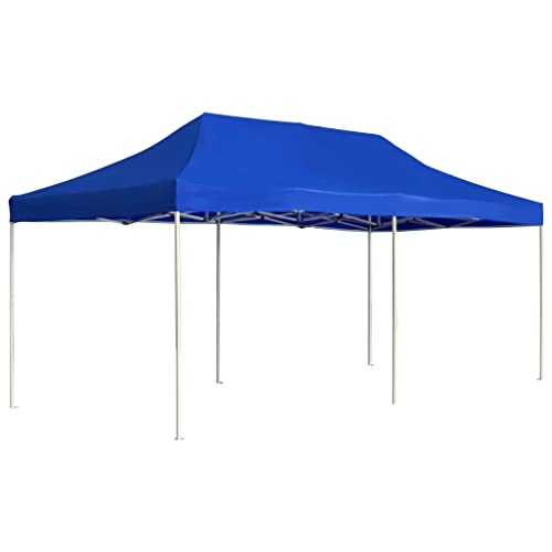 vidaXL Carpa Plegable Profesional Aluminio Cenador Pagoda Jardín Pérgola Fiestas Celebraciones Salones Estructuras Recintos Parasoles 6x3 m Azul
