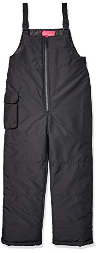 LONDON FOG Girls' Little Classic Snow Bib Ski Snowsuit, Black Supreme, 6X