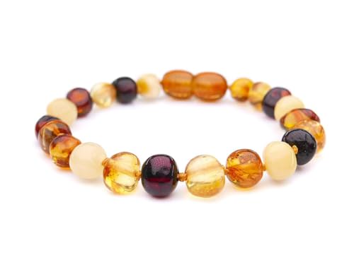 Image of Baltic Amber Bracelet (Unisex) - Genuine Baltic Amber Beads (5.5 in.)
