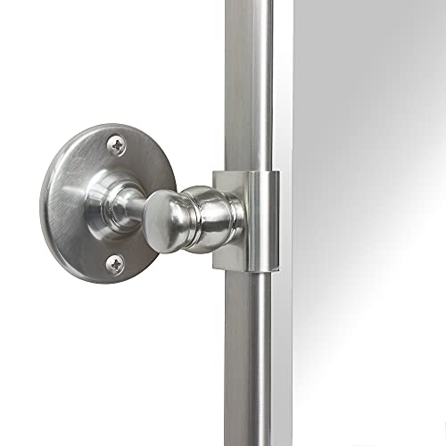 Tehome 24 X 38'' Horizontal Farmhouse Brush Nickel Metal Framed Pivot Rectangle Bathroom Mirror Tilting Beveled Vanity Mirrors For Wall #TOP3