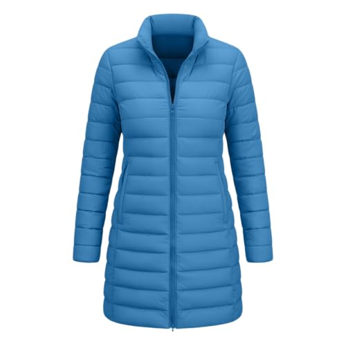 fartey Womens Winter Coats Long Quilted Puffer Jacket Zip Up Warm Outerwear - image 7