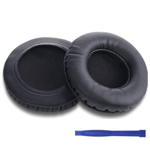Crysendo 70mm Protein Leather Cushions | Replacement Headphone Ear Pads | 1.5cm Thick Replacement Headphone Ear Pads| Compatible with Phi-lips SHL 3000, shb5500, SHB 3060 Headphones Cushion | High-Quality Protein Leather & Memory Foam Earpad (Black)