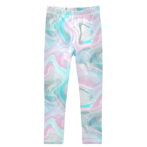 Girls' Leggings Modern Light Texture Ankle Length Printed Leggings Comfort Pants for Kids 4-10 Years