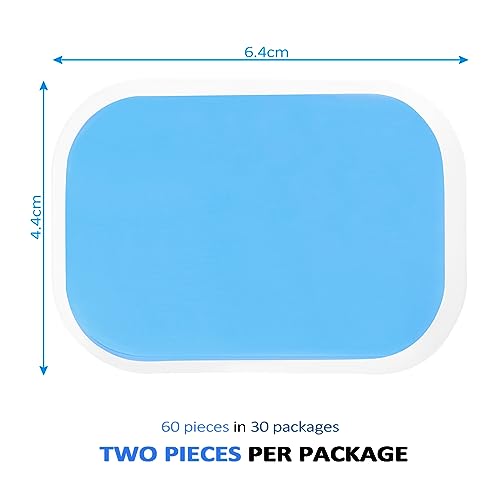 Fousenuk 60 Stück Gel Pads, EMS Pads für Trainer Bauchtrainer Elektrische Muskelstimulation, Muskelstimulator Ersatzteile, Hydrogel, Bauchmuskeltrainer Muskel Trainingsgerät Gelpads Multifunktionale