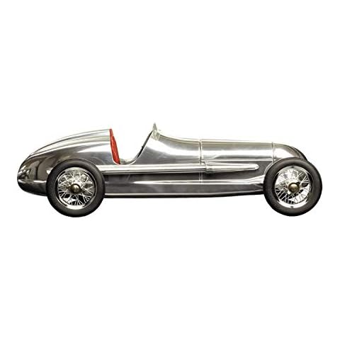 Authentic Models | Modellauto Silberpfeil aus silbernem Aluminium mit rotem Sitz | PC014R | Oldtimer Rennwagen | 31 x 15 x 9 cm Cover