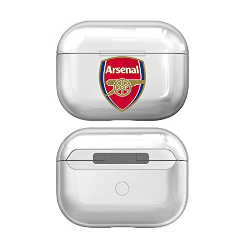 Head Case Designs Officially Licensed Arsenal FC Plain Logo Clear Hard Crystal Cover Compatible with Apple AirPods Pro Charging Case