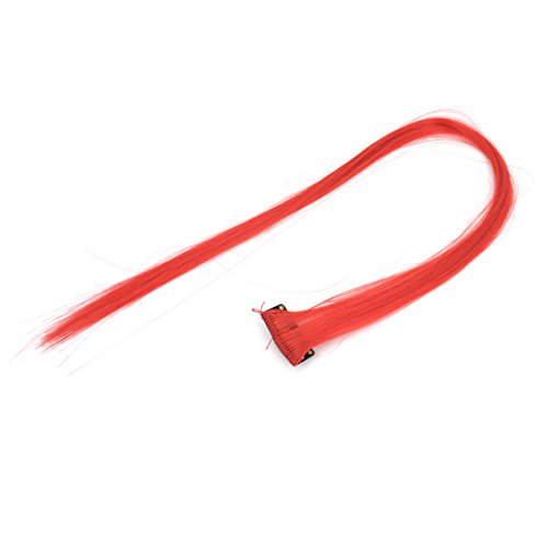 Ruilogod Cosplay Mamma CLIP-ON PIEZA DE PANAJA DE PANJUDIA AÑADIDA DE PELO DE 20 PULGADAS ROJO (id: cfd 10e 3d9 c03 49d