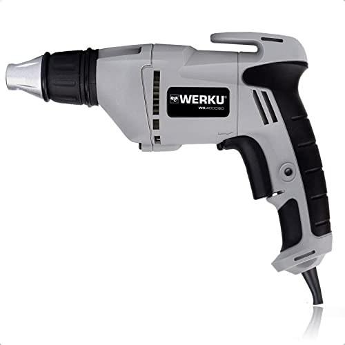 Werku WK400090, Atornillador Paneles-Placas Yeso, Calidad Profesional, Potencia 520 W, Portapuntas HEX-6, Incluye Correa Sujeción 2 Posiciones